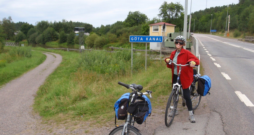 Dennis and Terry Struck bicycle toured Sweden's Göta Kanal.